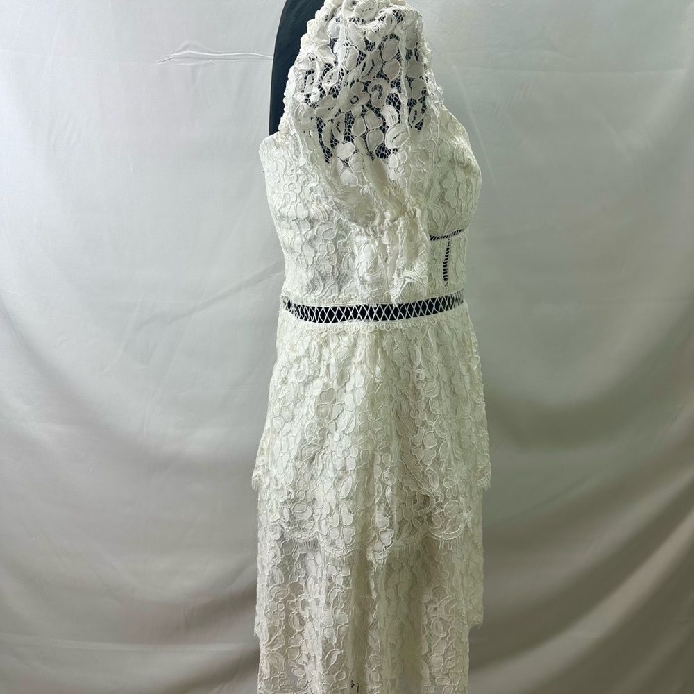 Bardot Charlotte Floral Lace Flutter Sleeve Sweetheart Mini Dress Size 6 NWT - Picture 8 of 14